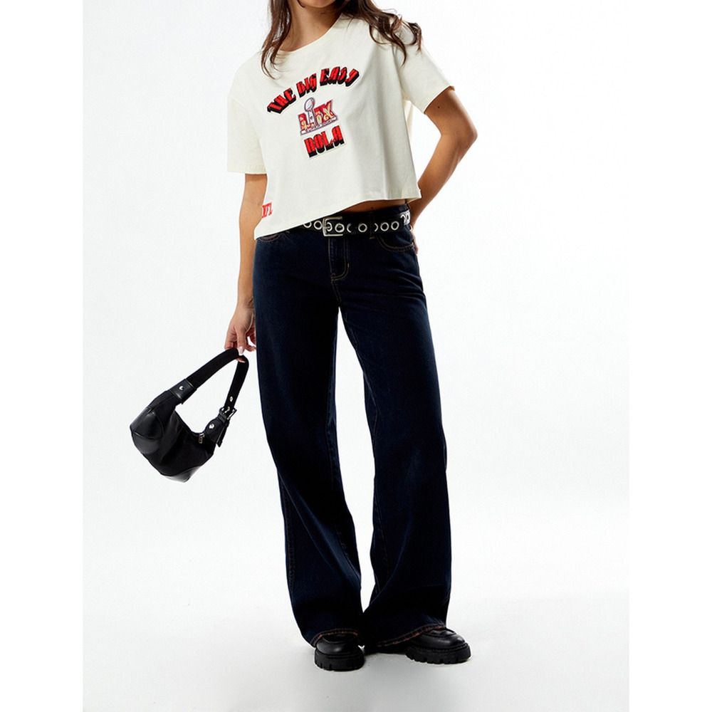 NFL Super Bowl 59 Pro Standard Nola Baby Cropped T-Shirt Sz. L NWT - Picture 2 of 7